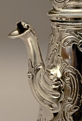 George II Miniature Silver Coffee Pot - John Hugh Le Sage